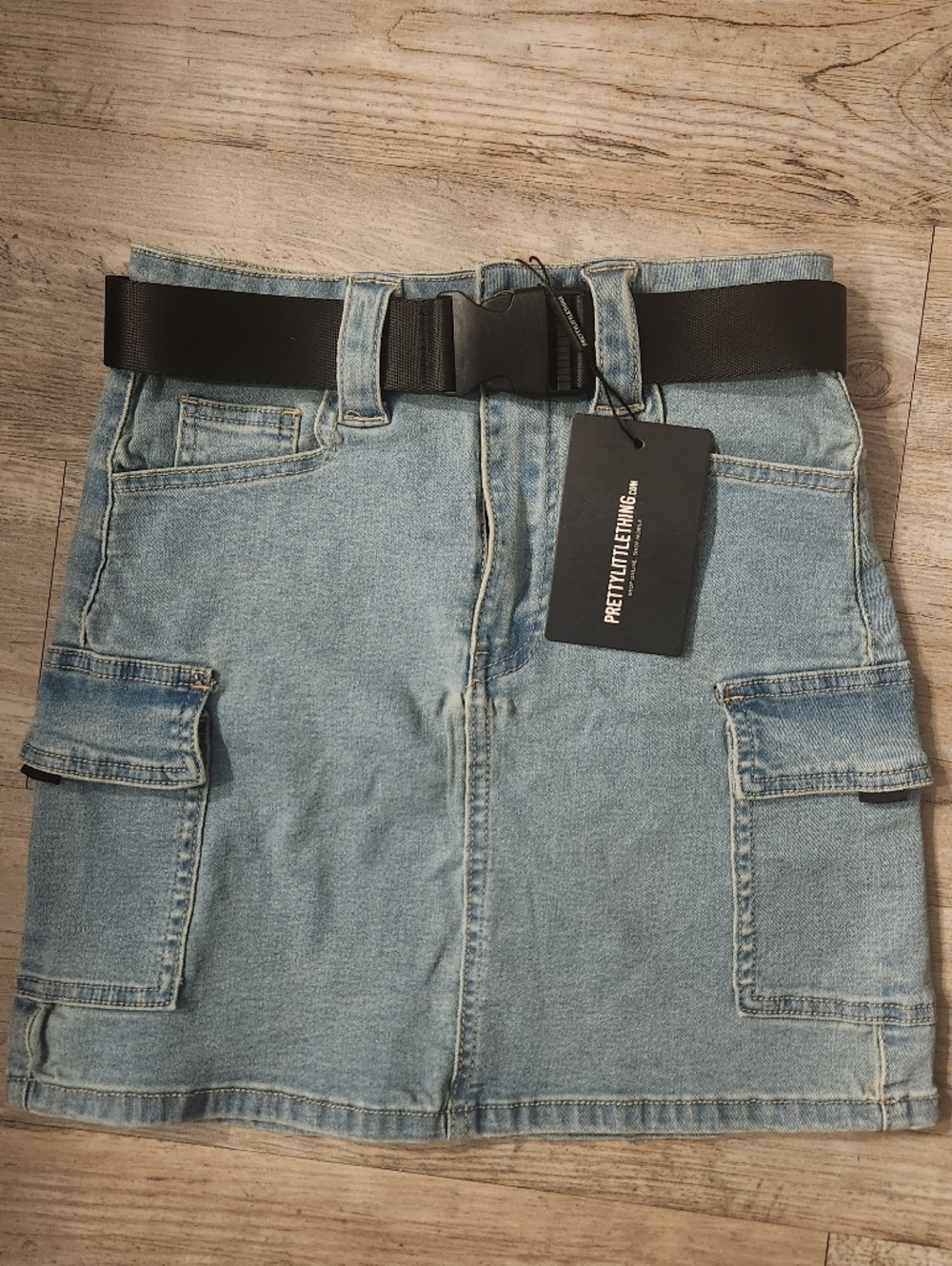 PrettyLittleThing Denim Cargo Skirt